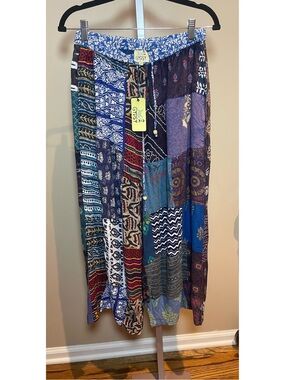 Jaded Gypsy Patchwork Pants - Multicolor Boho Print